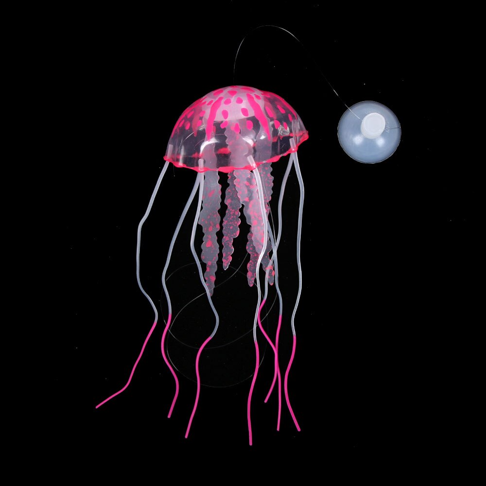Decoração para aquário, enfeite de água-viva colorido, artificial brilhante, decoração de tanque de peixes, materiais de animais de estimação, aquário: pink