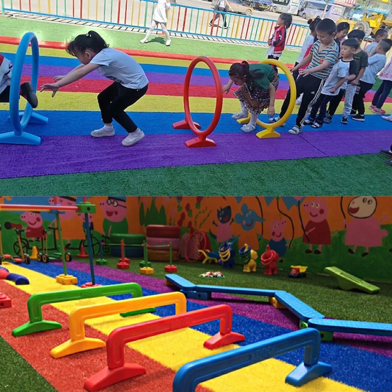 Happymaty Bambino Hurdle Scuola Materna Cerchio di Plastica Giocattolo Trapano Foro Porta Ad Arco Attività All'aperto Attrezzature Sportive Giocattoli per I Bambini zd02