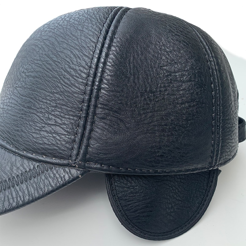 EAGLEBORN Men Winter Hat Baseball Cap Leather Cap Dad Hat 58cm