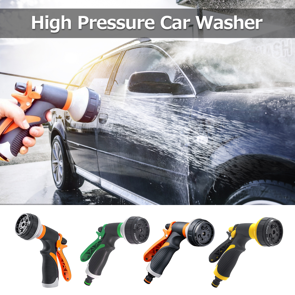 Garden Hose Nozzle 8 Spray Lawn Watering Multi-Function Car Wash High Pressure Durable Hand-Held Tools Hose Sprinkle Tools