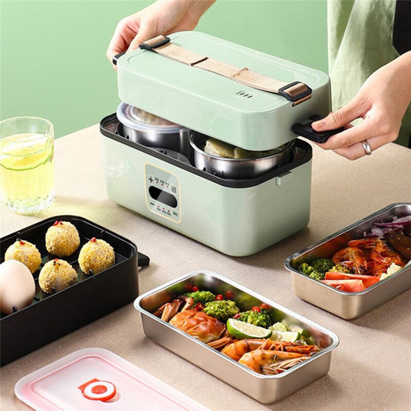 Electric Microwave Heating Lunch Box Food Storage Container for Student Office Worker Double-layer Insulation Lunch Container