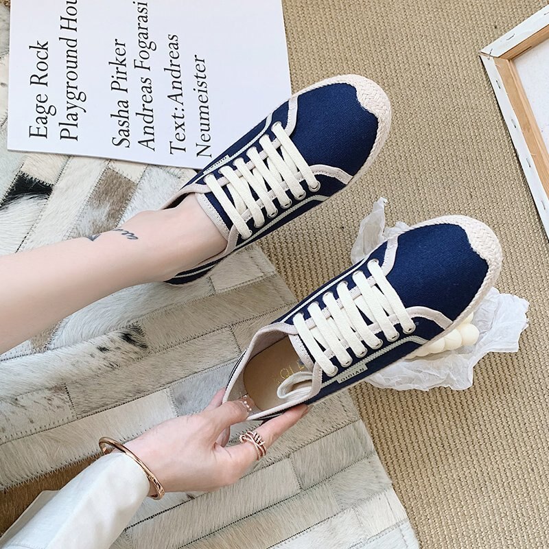 Frauen Spitze-hoch Espadrilles Lässig Herde Plattform Turnschuhe NäHenne Keile Schuhe für Frauen Flache Spitze-hoch Runde hanf