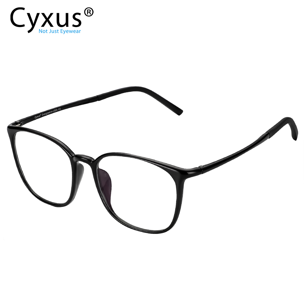 Cyxus Retro, gafas de protección contra luz azul para aliviar la tensión ocular, montura UL Super Flexible, lentes transparentes, Unisex, gafas para ordenador 8061