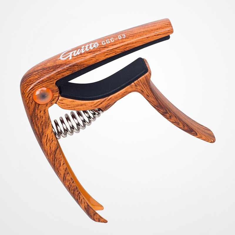 GGC-03 Metal Capo Clips Capo guitarra para guitarra eléctrica acústica cejilla de ukelele guitarra Clip abrazadera de patrón de madera instrumento musical: wood pattern