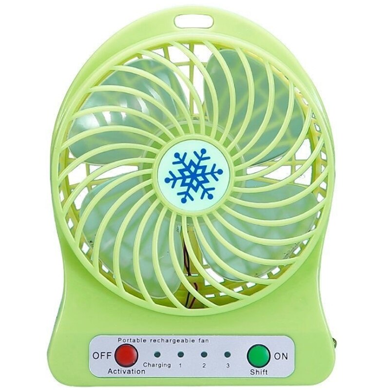 Portable Rechargeable Mini Fan Air Cooler Mini Desk Fan USB Cooling Rechargeable Handheld Fans: Green