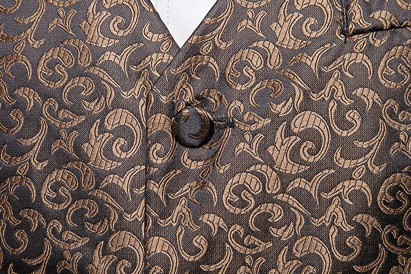 Heren casual zakelijk pak vest heren merk wit paisley jacquard vest heren feest bruiloft gilet kostuum xxl
