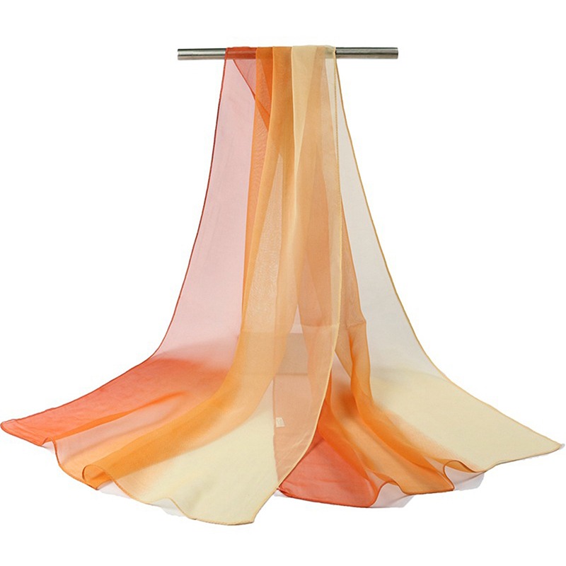 160*50cm Farbverlauf Chiffon Schal Damen lange Wickel und Schals Dame Frühling Herbst Schals Bandana Hijab gestohlen: Blau
