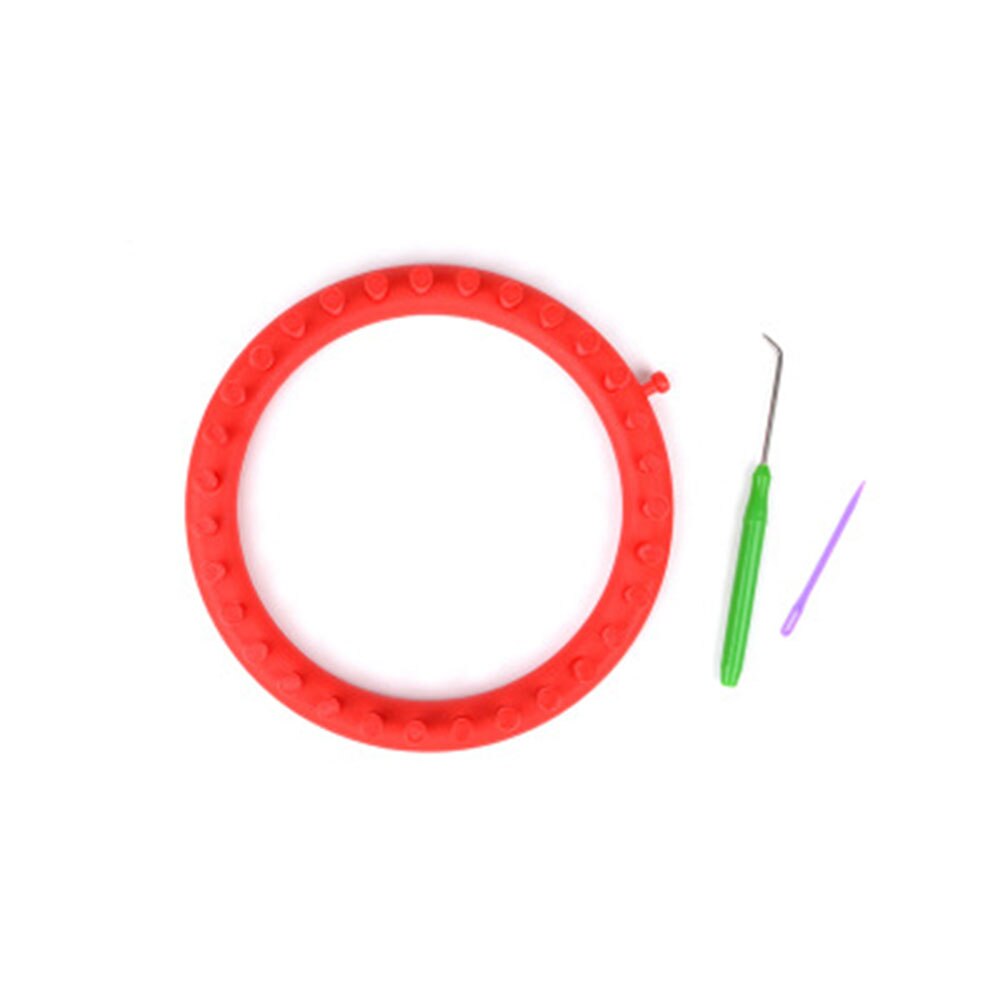 Knitting Looms Manual PP Home Suture Needle DIY Handmade Circular Sewing Scarf Sock Round Circle Craft Tool: Red
