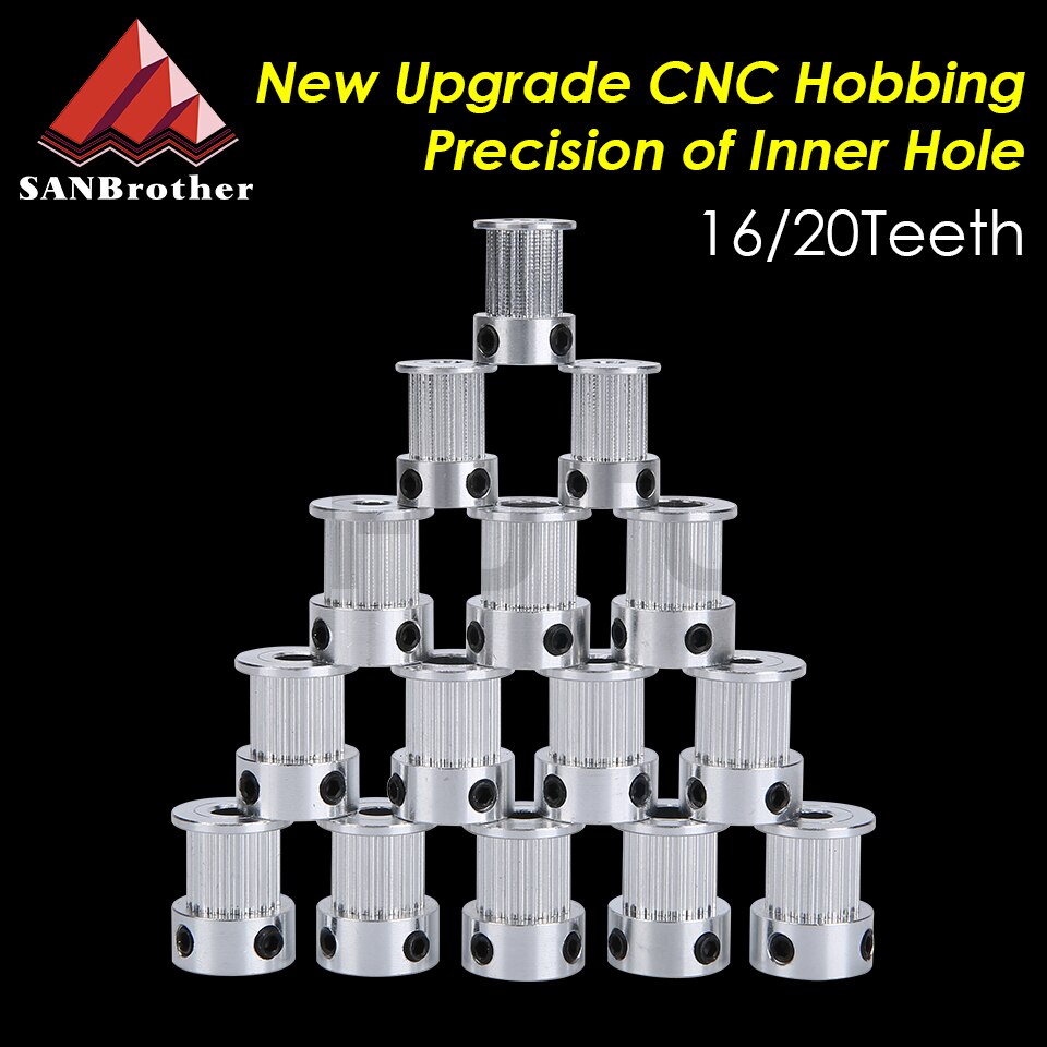 3D Drucker Teile CNC GT2 zeitliche Koordinierung Rolle 16 Zahn 2GT 20 Zähne Aluminium Bohrung 5mm 8mm Synchron Räder getriebe Für Breite 6mm 10mm