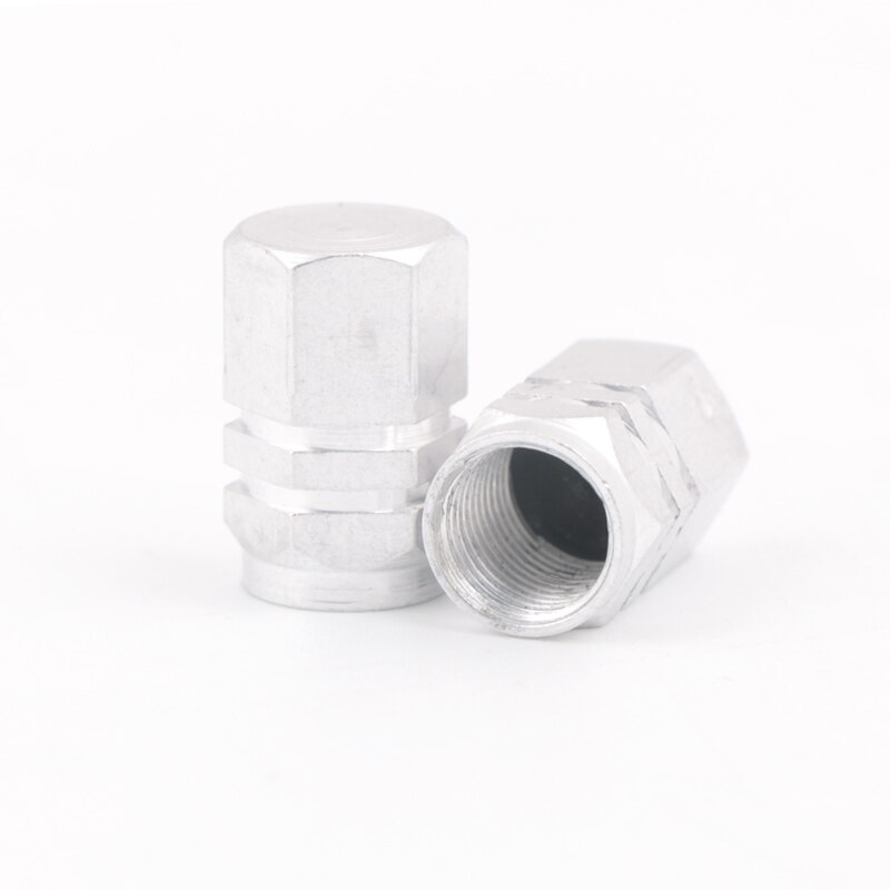 2 stuks universele aluminium fietsbandventieldoppen, fiets- en motorventieldop, autowieldop, rond, 10 kleuren: Zilver