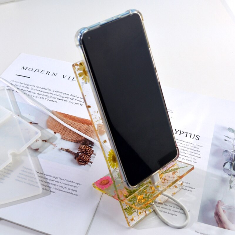 Stojak na telefon żywica epoksydowa formy uchwyt na telefon komórkowy silikonowe formy DIY rzemiosło komórka podstawka pod telefon odlewania narzędzia