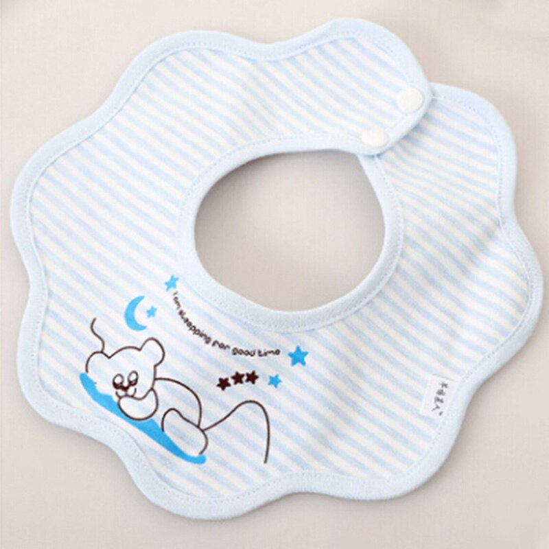 Baby Slabbertjes - Cartoon Dieren - Waterdicht Katoen - Unisex Peuter Voeding: Blauw