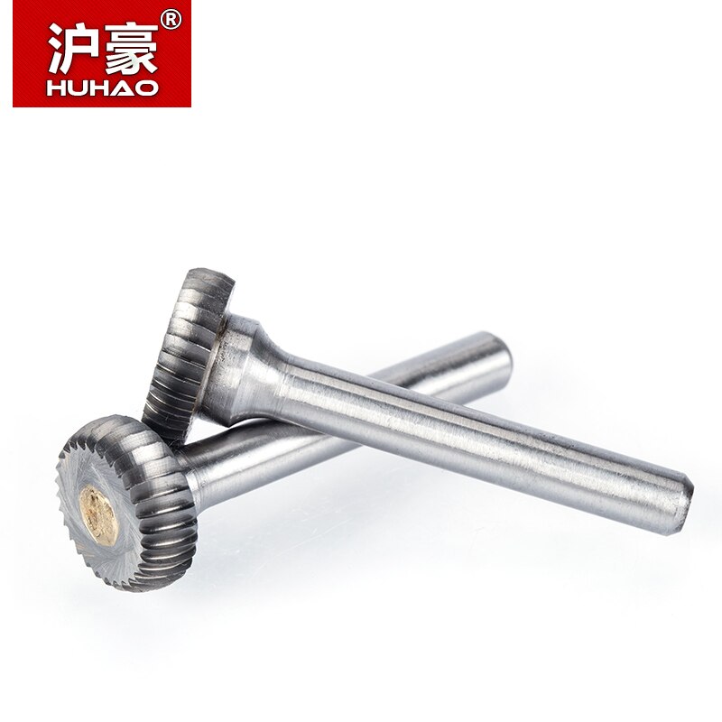 Huhao 1pc 6mm- schachten wolfraamstaalfrees metaal slijpen snijgereedschap roterende vijl cilindrische freesbit voor metaalpolijsten t-type