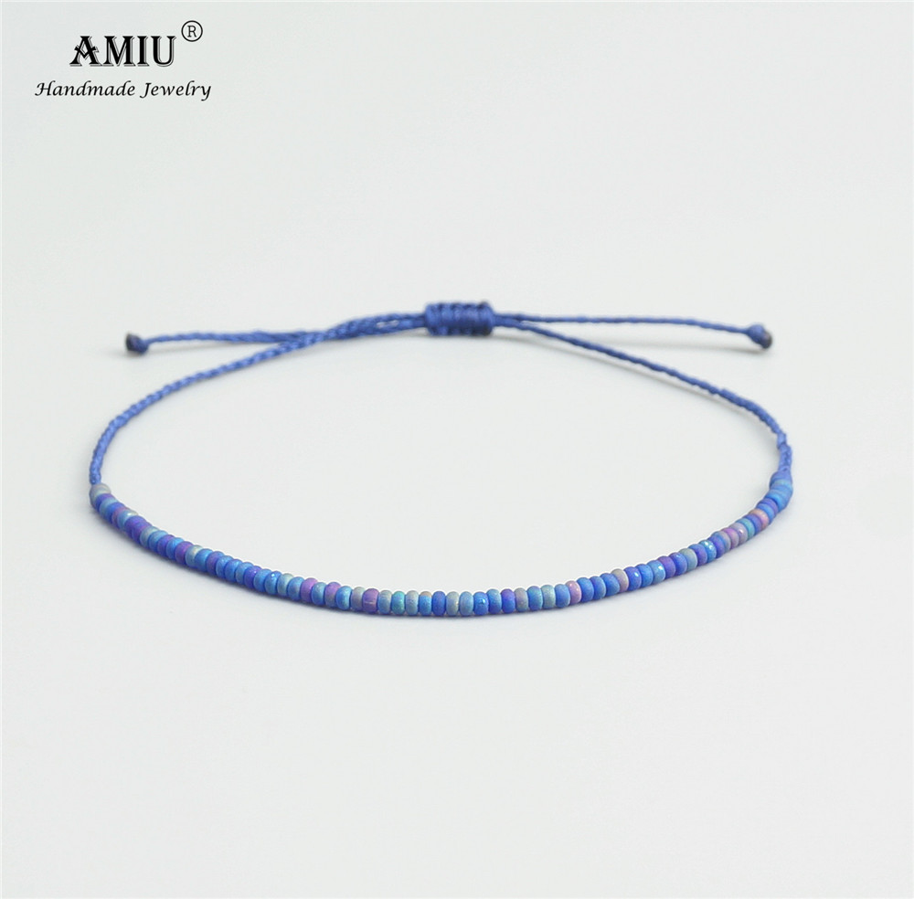 2022 Amiu Handgemaakte Bead Armband Mooie Regenboog Kleur Wax Draad Touw Armbanden En Armbanden Voor Vrouwen Mannen Zaad Kralen Armbanden: 6