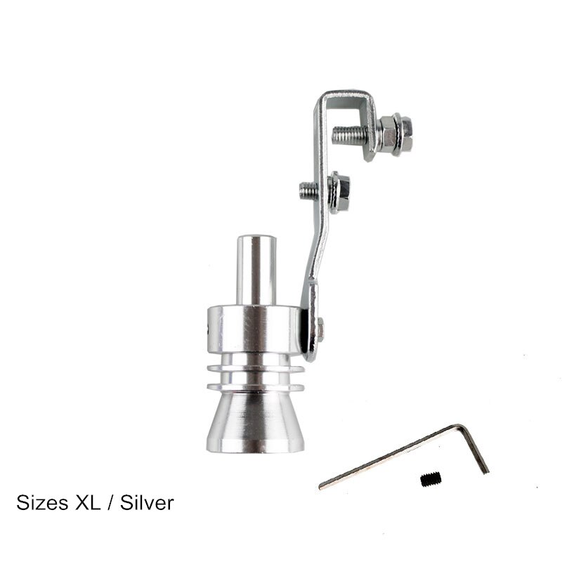 S/M/L/Xl Universele Tuning Auto Turbo Sound Whistle Muffler Uitlaat Tip Klep 5 Kleuren Voor motorfiets Auto Rechte Uitlaat TUR006: Silver XL