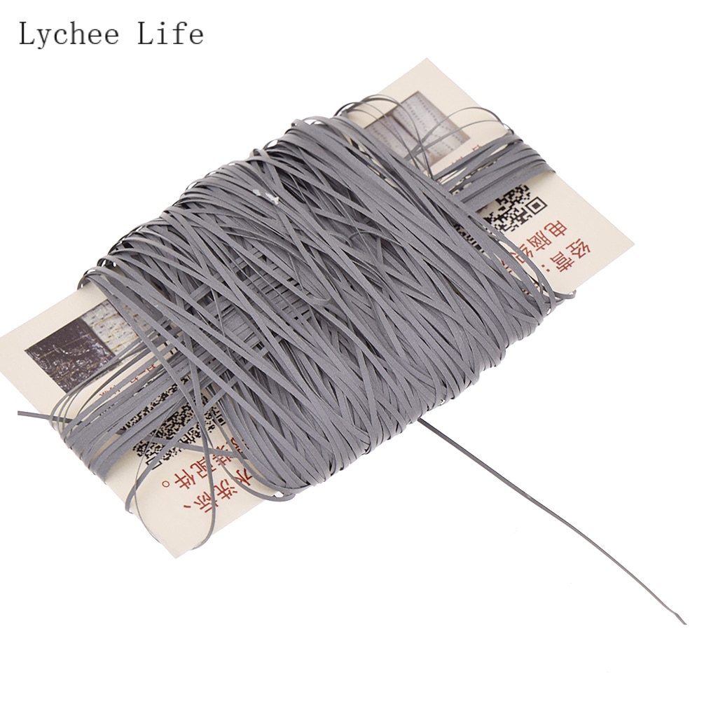 Lychee life 50m dubbelsidig reflekterande lina pvc garn tråd för kläder gör det själv syhantverk: 5000 x 0.2cm