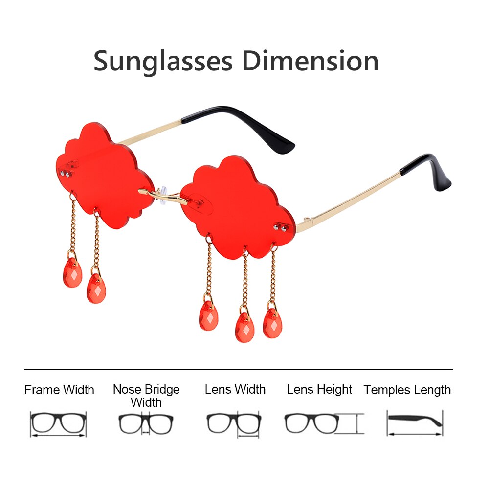 Randloze zonnebril voor dames, vintage wolken, kwastjes, steampunk zonnebril voor heren, frameloze punkbril,  uv400 oculos