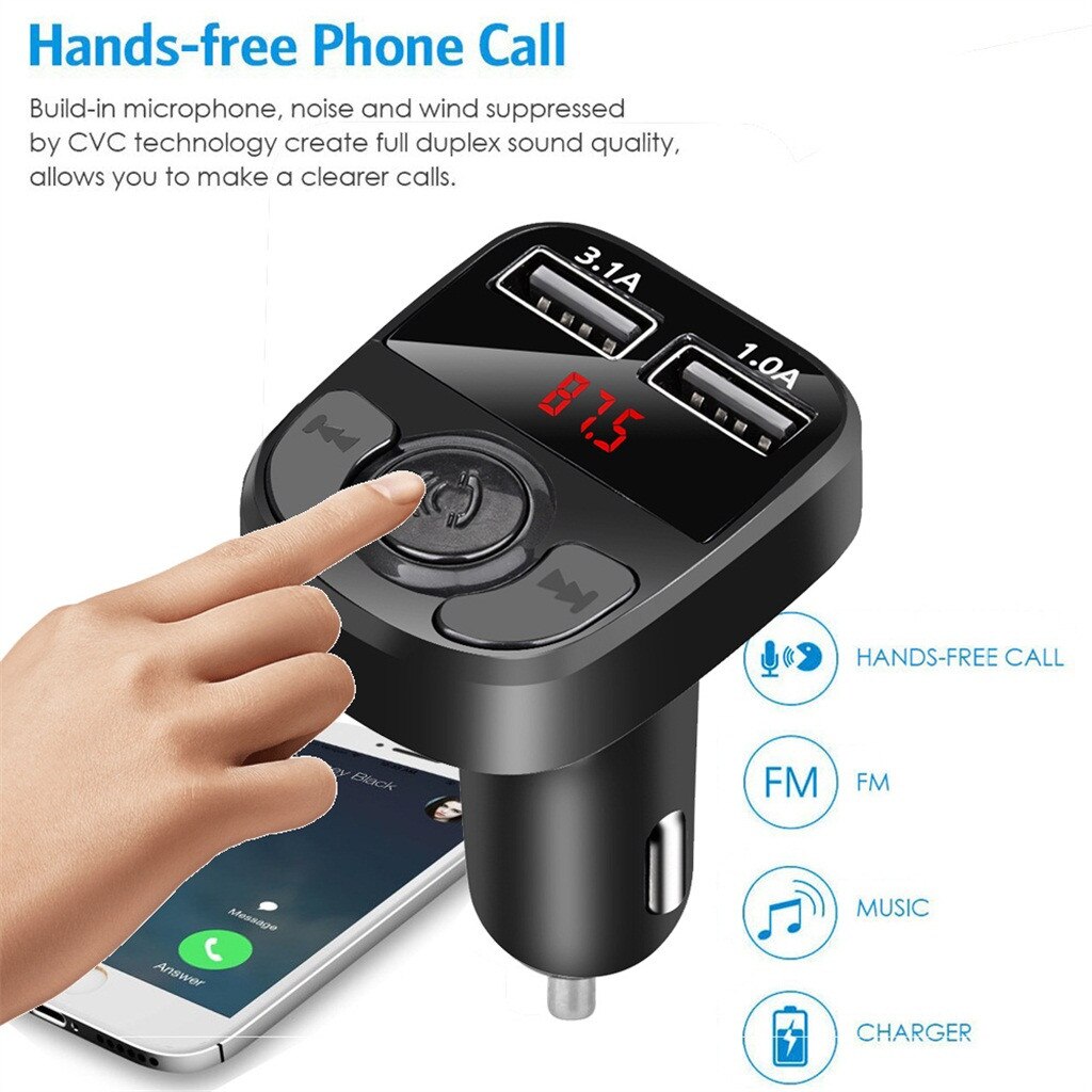 3.1A Auto Charger High Speed USB2.0 Bluetooth Car Kit Fm-zender Draadloze Radio Adapter Usb Charger Mp3 Speler