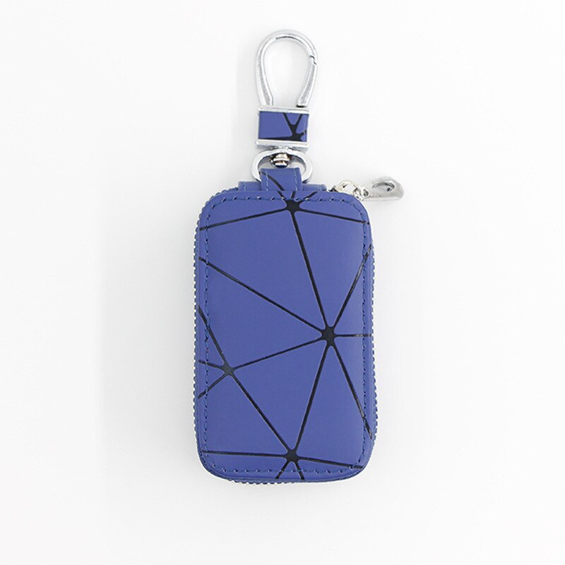 LLavero de cuero para hombre y mujer, funda organizadora de llaves de coche, cartera, bolsa, precio al por mayor: Azul