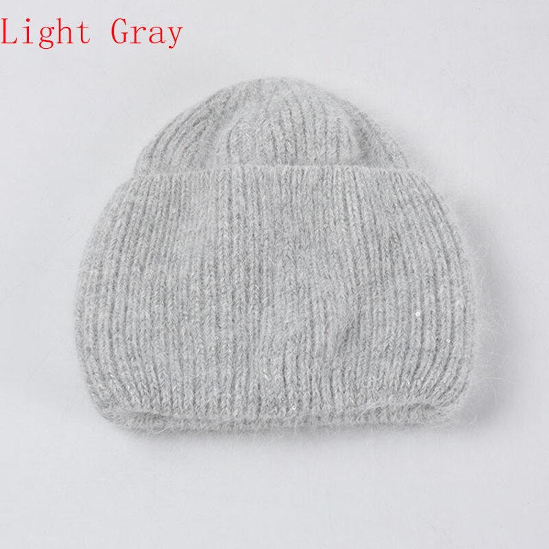 Unisex skullcap varmere luer vinter lue høstblandinger myk varm strikket lue herre dame luer gorro ski luer: Lysegrå