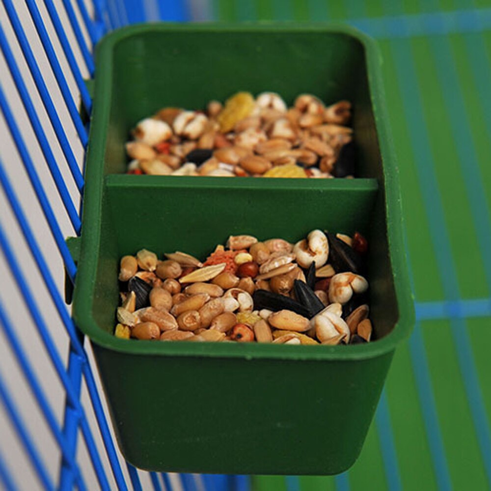 Practical Double Groove Bird Feeder Food Tray Parrot Waterer Hanging Animal Water Bowl Bird Supplies Drinking Cups Pet Products