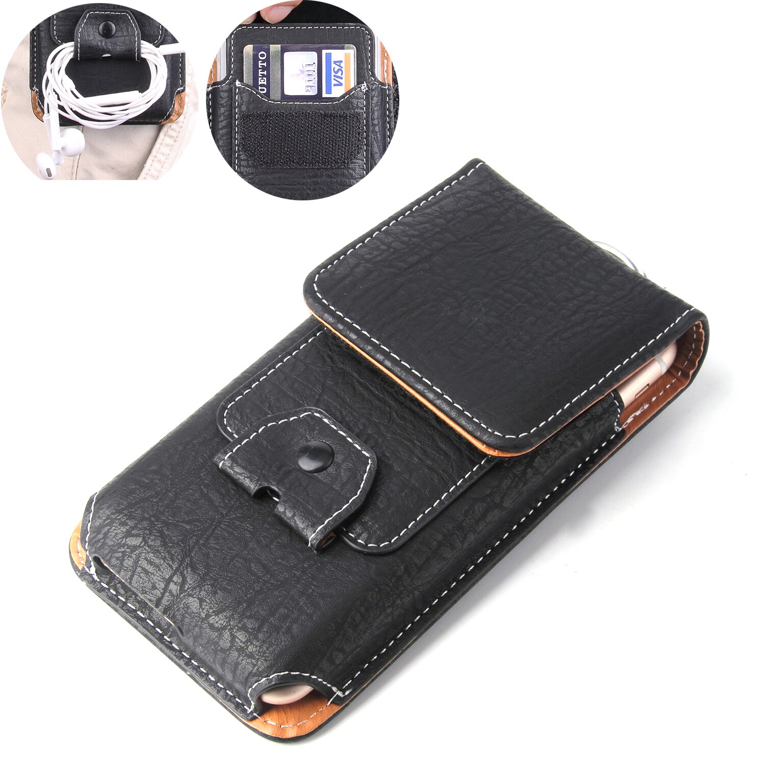 Universele Pouch Lederen Case Voor Nokia 6.2 4.2 3.2 2.2 3 5X5X6X7X71 taille Tas Magnetische holster Riemclip Telefoon Cover