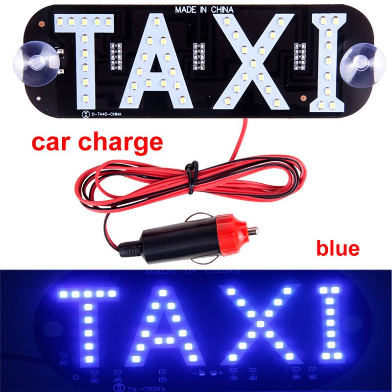 Werbung Licht für Taxi Tafel Zeichen 12V LED Auto Ladegerät Windschutzscheibe Taxi Anzeige Signal Licht Windschutzscheibe Lampe Taxi oben licht: Ladegerät Blau