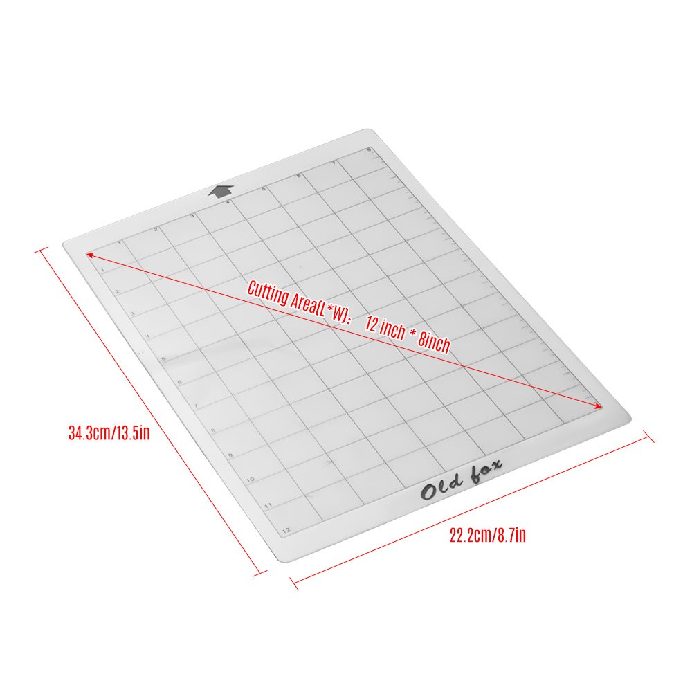 3pcs Replacement Cutting Mat Adhesive Mat with Measuring Grid 8 by 12-Inch for Silhouette Cameo Cricut Explore Plotter Machine