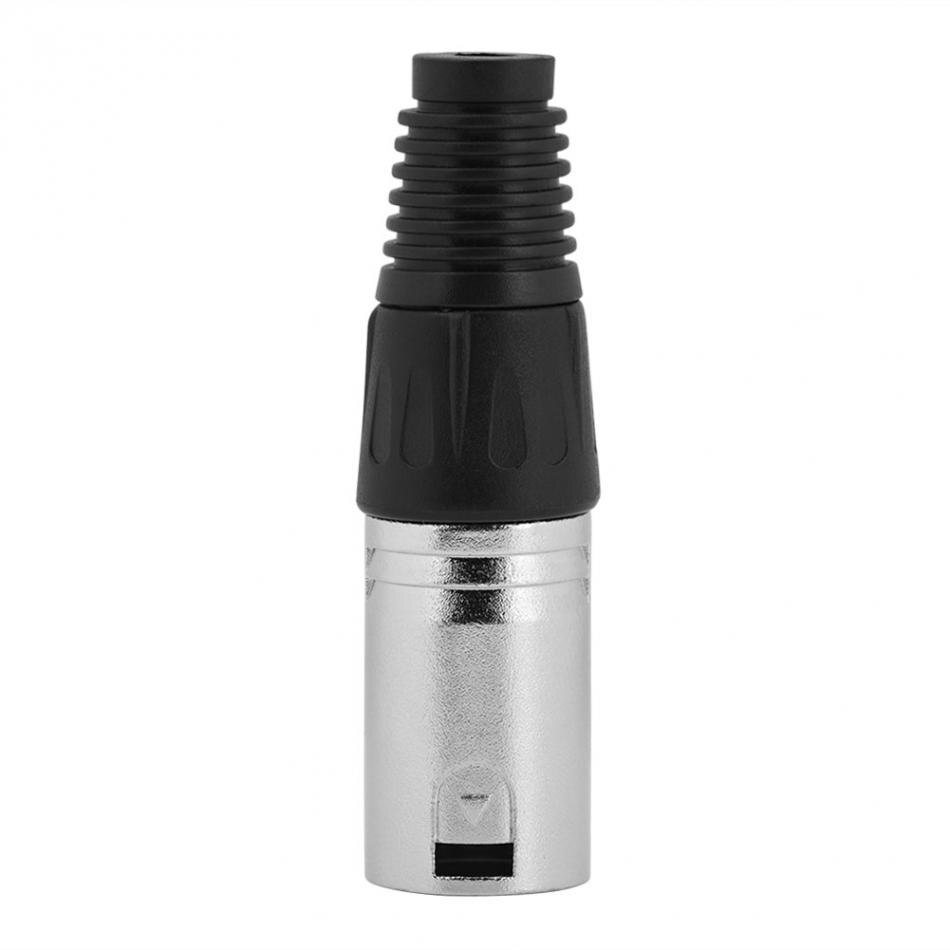 5 Pairs of Male Plug + Female Jack 3 Pin XLR Microphone Mixer Amplifier Cable Connector Silver/Black Mic Adaptor 14 * 13 * 2cm