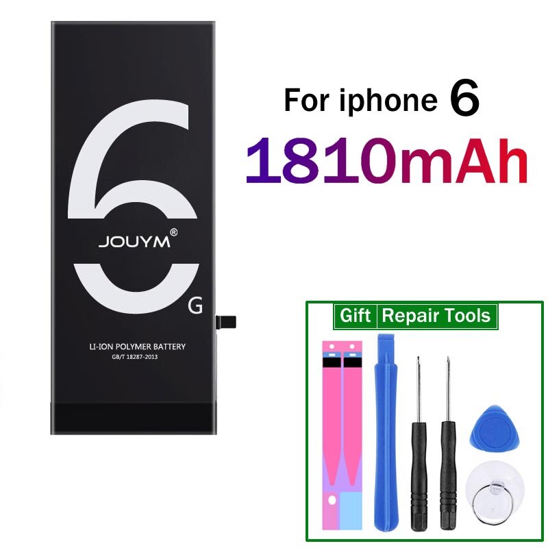 JOUYM oryginalna Bateria telefonu dla iPhone 6 6S 7 8 5S 5 SE 6 plus wymiana jakości Bateria dla iPhone6 iPhone7 z zestawem narzędzi: for iPhone 6