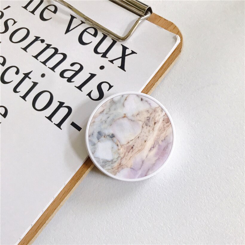 Glossy Popular Marble Expanding Phone Stand Grip Finger Rring Support Anti-Fall Round Foldable Mobile Phone Holder for iPhone 11: C8