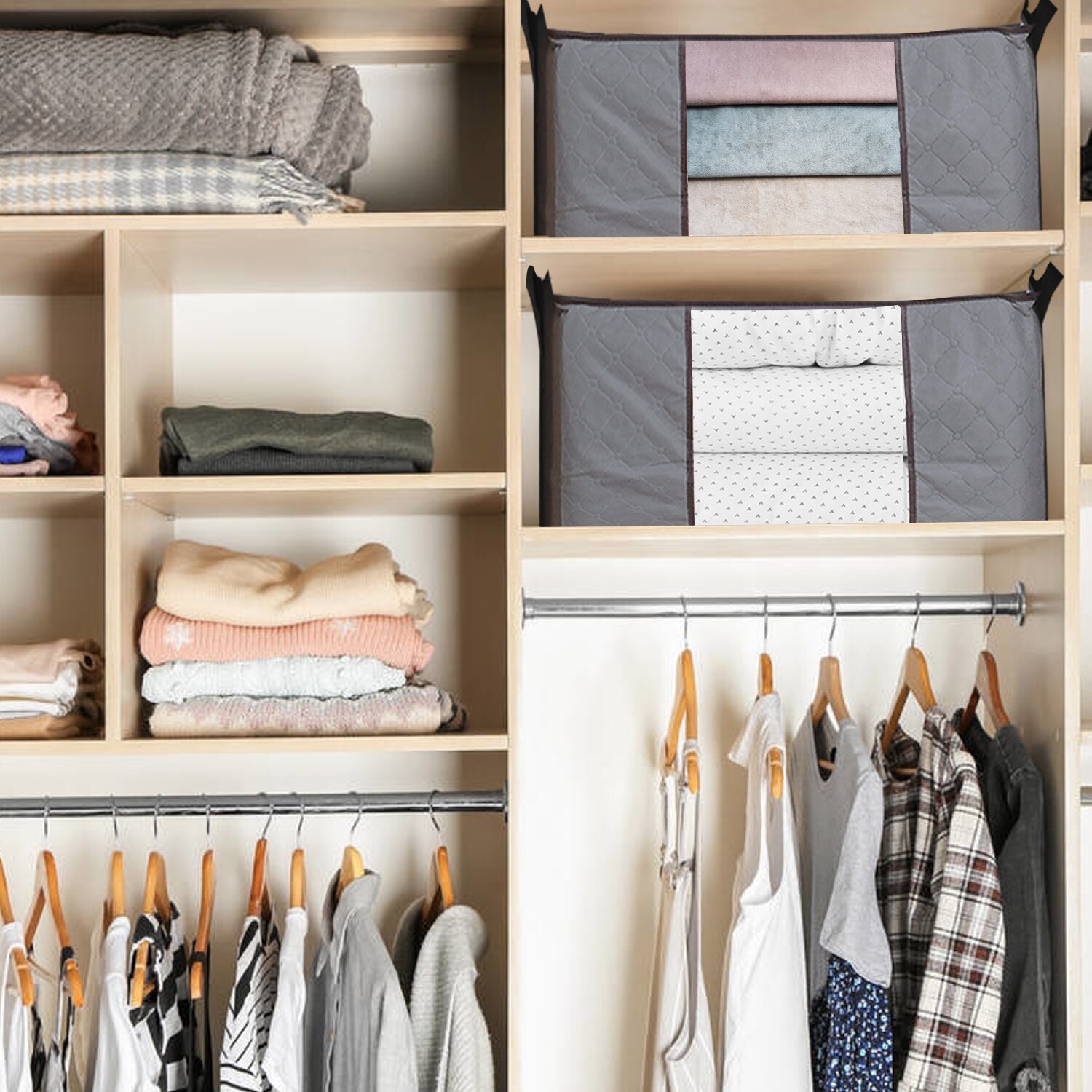 4 Stks/set Opvouwbare Dekbed Deken Opbergtas Huishouden Kleding Box Stofdicht Quilt Beha Sokken Kleding Opslag