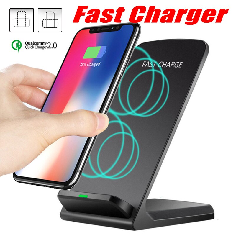 Chargeur Qi sans fil 10 W charge rapide pour iPhone XS Max XR X 8 PLUS pour Samsung S9 S8 S7 adaptateur de support rapide sans fil carregador