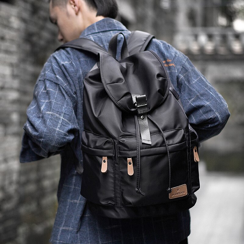 Männliche Große Kapazität Reise lässig Rucksäcke Männer Schule Taschen Jahrgang Wasserdicht Schwarz Rucksack Tasche Hochschule Daypack