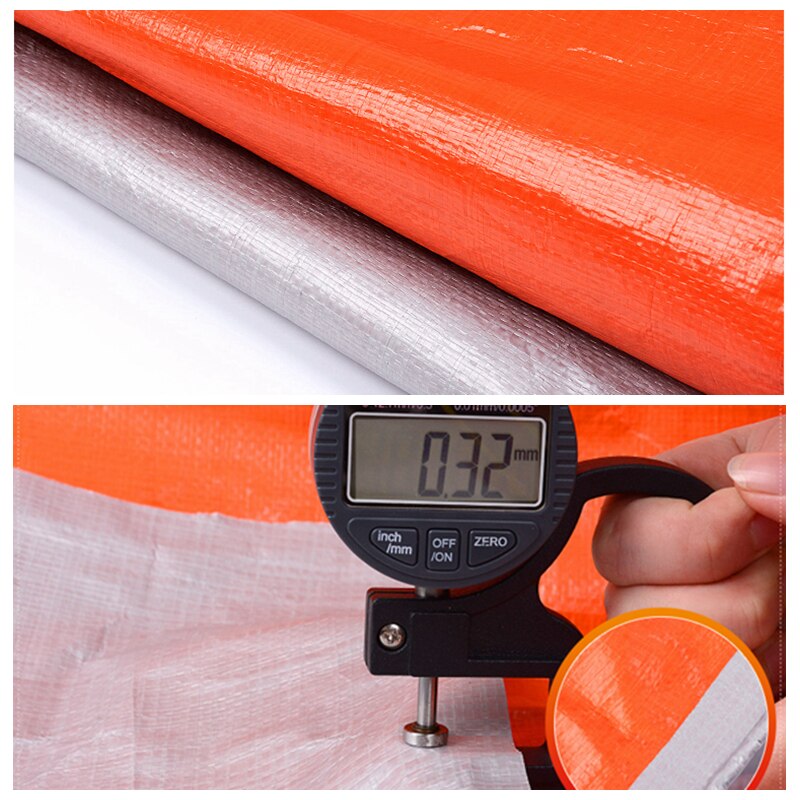 Silver-Orange PE Tarpaulin Rainproof Cloth Shade Sail Outdoor Awning Camping Boat Truck Canopys Ground Sheet Waterproof Cloth
