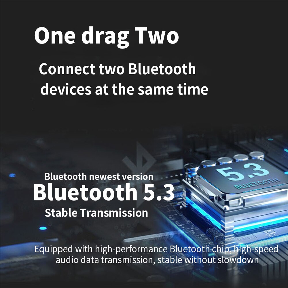 tebe USB Bluetooth-compatible V5.3 Audio Transmitter APTX HD 3.5mm Aux Wireless Stereo Adapter support Microphone for TV PC