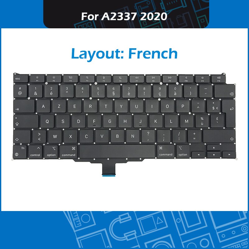 År laptop  a2337 tastatur til macbook air 13 &quot;  m1 a2337 tastaturerstatning us uk fr sp it ger se layout emc 3598