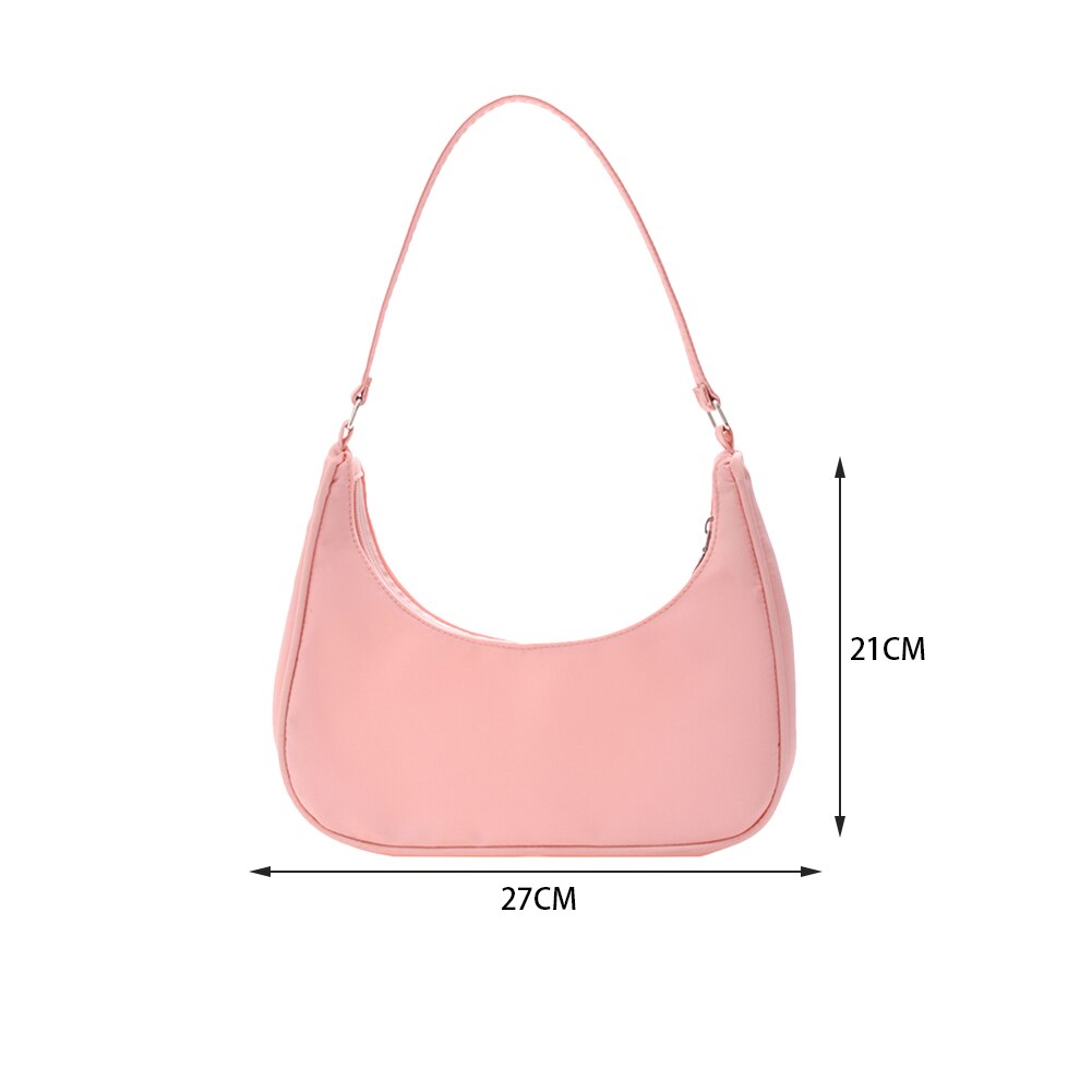 Mode Vrouwen Pure Kleur Schouder Onderarm Zwervers Zakken Casual Dames Rits Kleine Portemonnee Top-Handvat Handtas Voor Vrouwen trend
