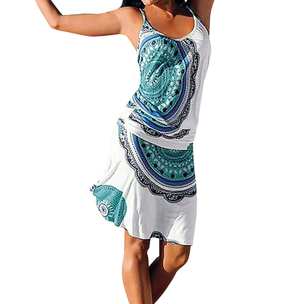 Vrouwen Casual Bohemen Gedrukt Maxi Party Jurken Vestito Spiaggia Gewaad Plage Cover Up Strand Jurk Tennis Jurk