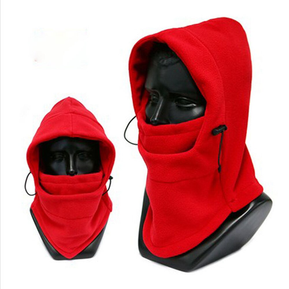 Sombrero de terciopelo para hombre y mujer, gorro cálido de nieve peludo con máscara, a la , a prueba de viento, Unisex: red