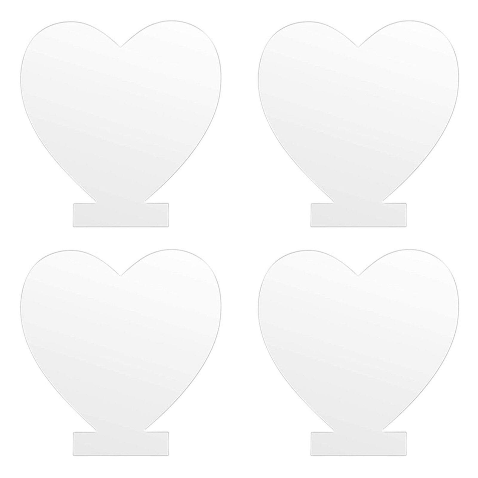 4pcs/pack Transparent Decorative Led Light Sheet Thickened Sign Home DIY Display Romantic Easy Use Acrylic Plate Party Board