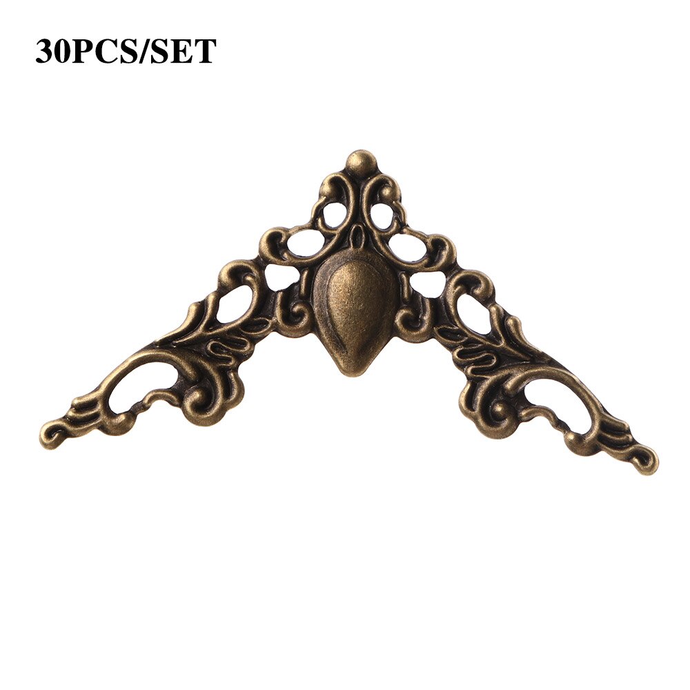 30 Stck Metall Ecke Klammern Gold Bronze- Farbe 40mm Ecke Klammern für Foto Rahmen Möbel Schutz Dekorative: Antiquität Bronze-