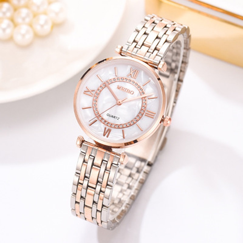 Rvs Quartz Horloges Voor Vrouwen Met Diamant Versieren Vrouwen Polshorloge Dames Horloges