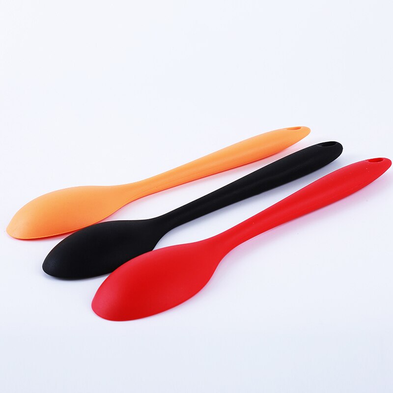 3 Colors Kitchen Silicone Spoon Long Handle Cooking Baking Mixing Spoon Ladle Food Grade Silicone Cooking Utensils Kitchenware