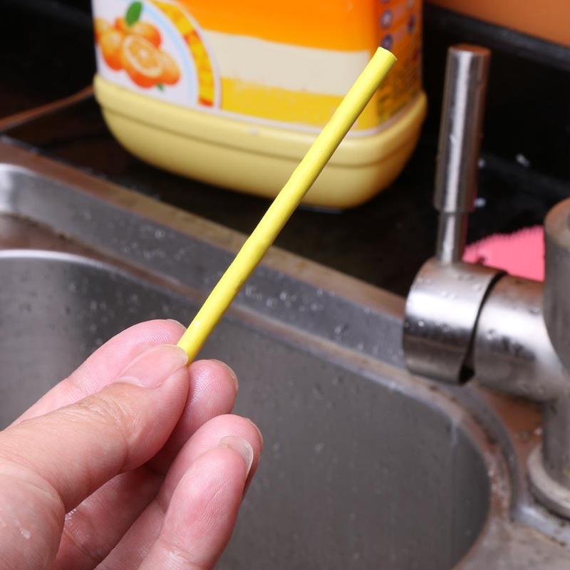 12/set palos Sani aceite de descontaminación de la cocina, baño, bañera desagüe limpiador de limpieza de alcantarillado Rod conveniente alcantarilla pelo claro