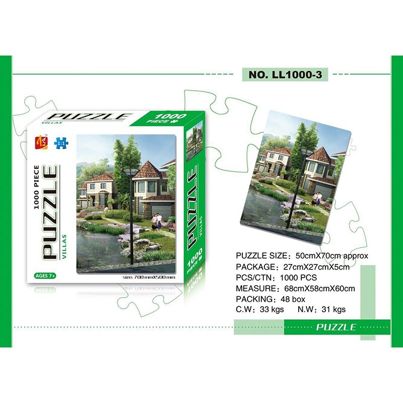 Puzzels Voor Volwassenen 1000 Stuks Puzzels Paar En Villa, Decomprimeren Fun Puzzel Spel Speelgoed Cadeau Voor Kids Volwassenen