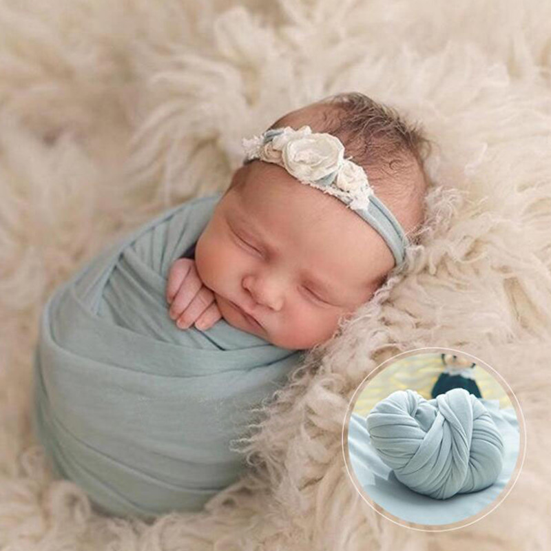 Ylsteed Pasgeboren Fotografie Props Stretch Baby Fotografie Wraps Deken Pasgeboren Inbakeren Baby Fotoshoot Props Accessoires