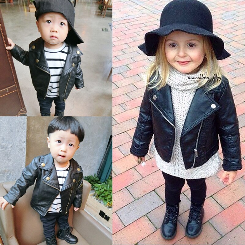 Baby boy Children's leather spring and autumn and winter PU leather clothing leather boys and girls short leather