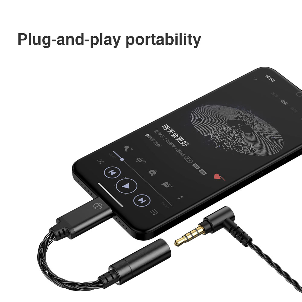 TRN TE DAC AMP Adapter Type-C do 3.5mm kabel audio chip wzmacniacz słuchawkowy PCM 96 kHz dla oficjalnego sklepu TRN