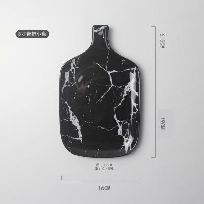 Tallrikar av marmor korn grå hint keramiska fat svart vit marmor textur keramik porslin tallrik fat: F